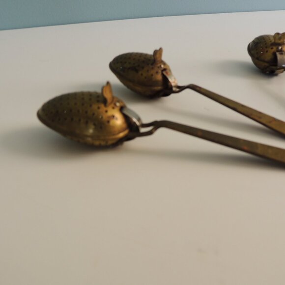Vintage 1990s English Brass Tea Spoons - Set of 4 - Picture 2 of 5
